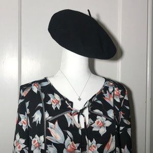 French Beret hat black